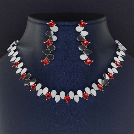Bridal Jewelry Set Ruby Code 21055 - 21054 - 21053